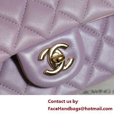 Chanel Gradient Lambskin  &  Gold-Tone Metal Small Classic Flap Handbag Pink/Purple 2025